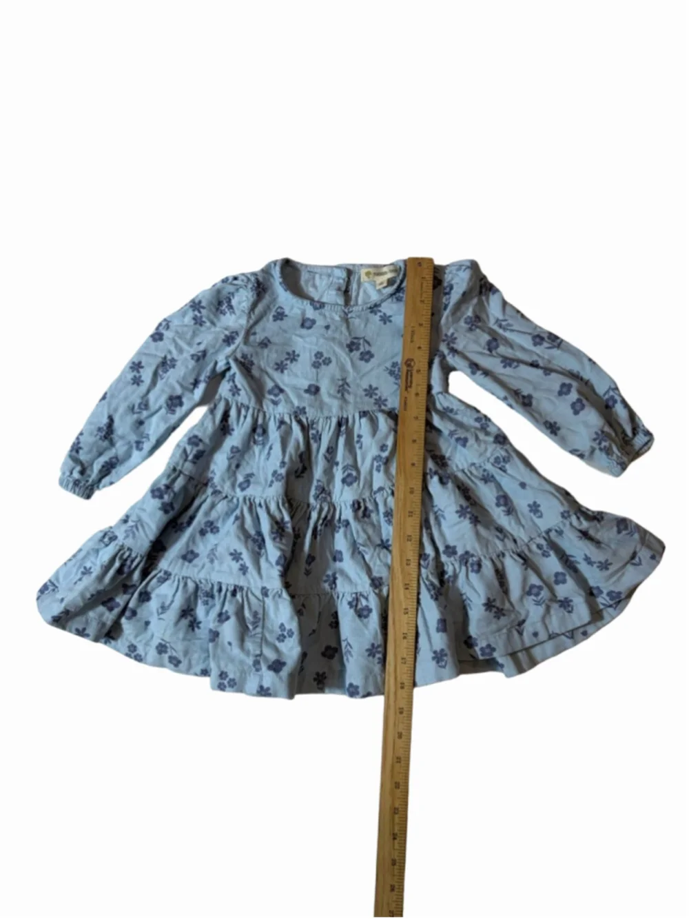 Tucker + Tate Blue Floral Corduroy Tiered Prairie Dress Size 2 Cottagecore
